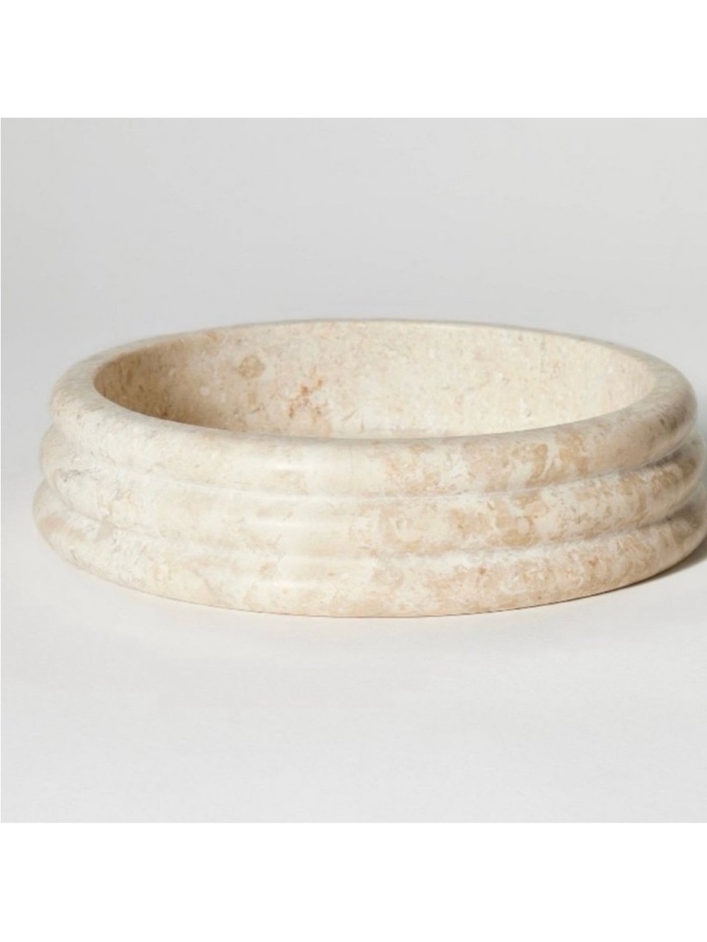 Studio McGee Threshold Round Marble Bowl Tray Beige Cream BRAND NEW